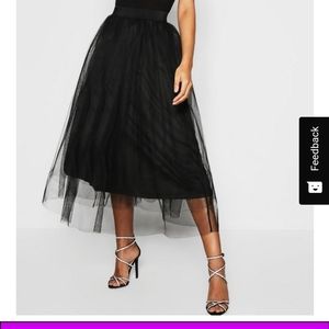 NWT Holiday Party black tulle skirt sz 8 TALL